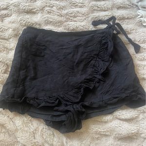 Black wrap shorts